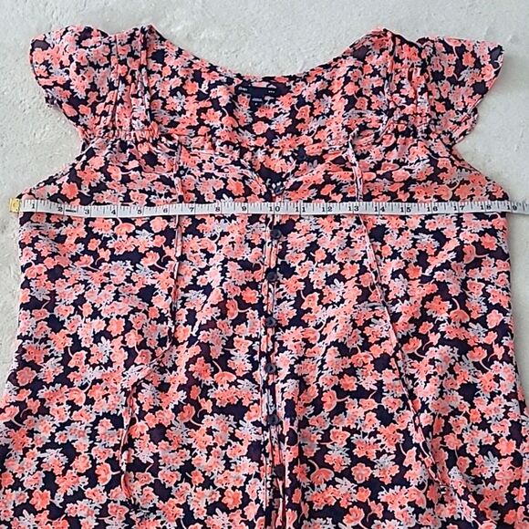 Gap Women's Small Cap Flutter Sleeve Floral Mutlicolor Romantic Girlhoodcore - Picture 10 of 16